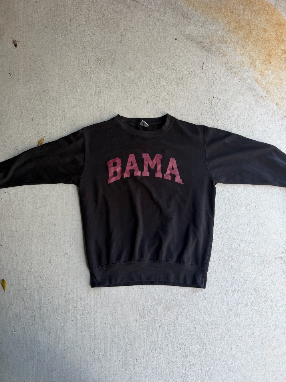 & Other Stories Black Crewneck Sweatshirt with Maroon BAMA Lettering